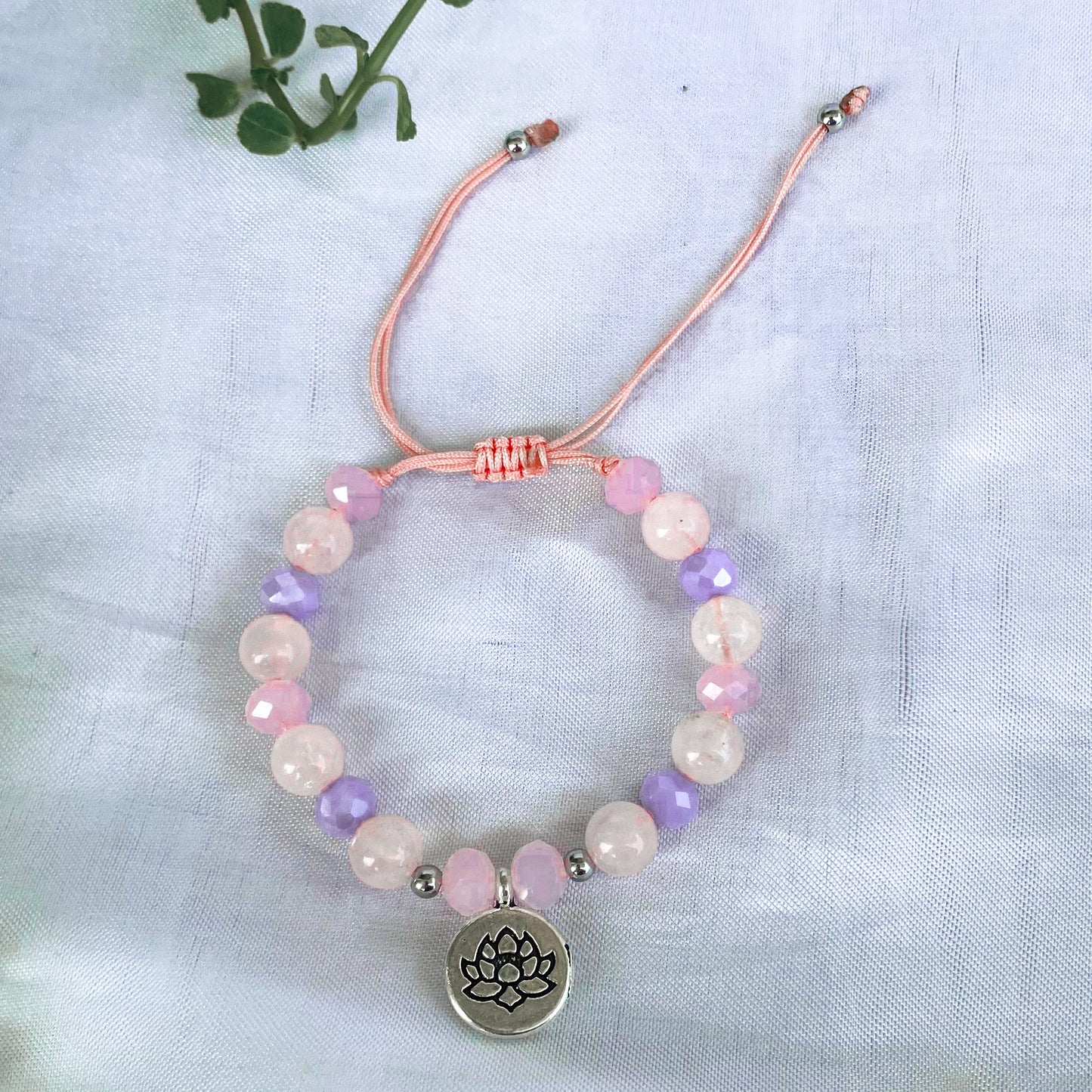 Pulsera Cuarzo Rosa Loto