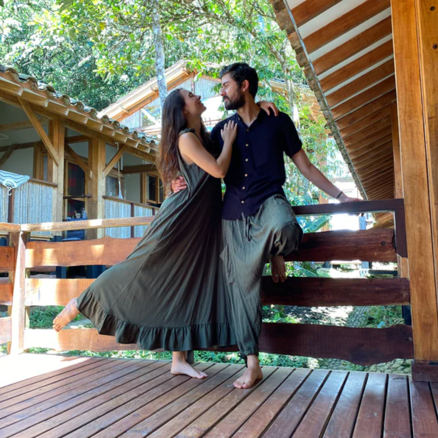Pantalón Aladino Harem Verde Selva
