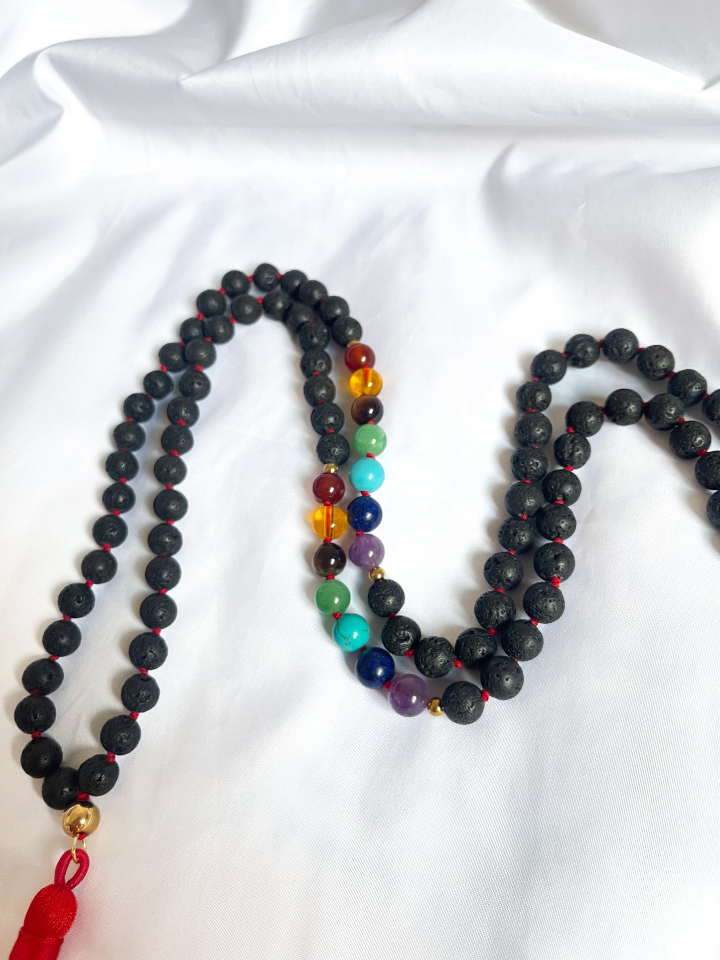 Japamala Roca Volcánica 7 chakras