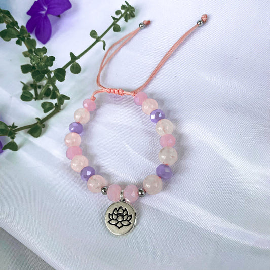 Pulsera Cuarzo Rosa Loto