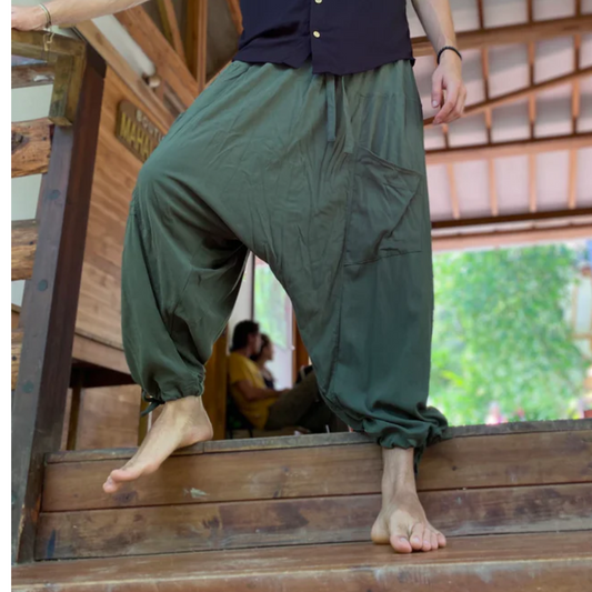 Pantalón Aladino Harem Verde Selva